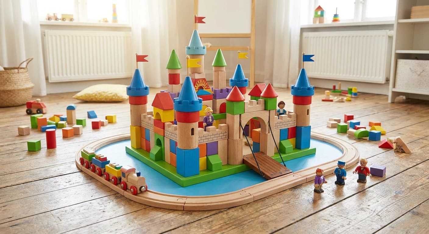 Castle made from colorful blocks