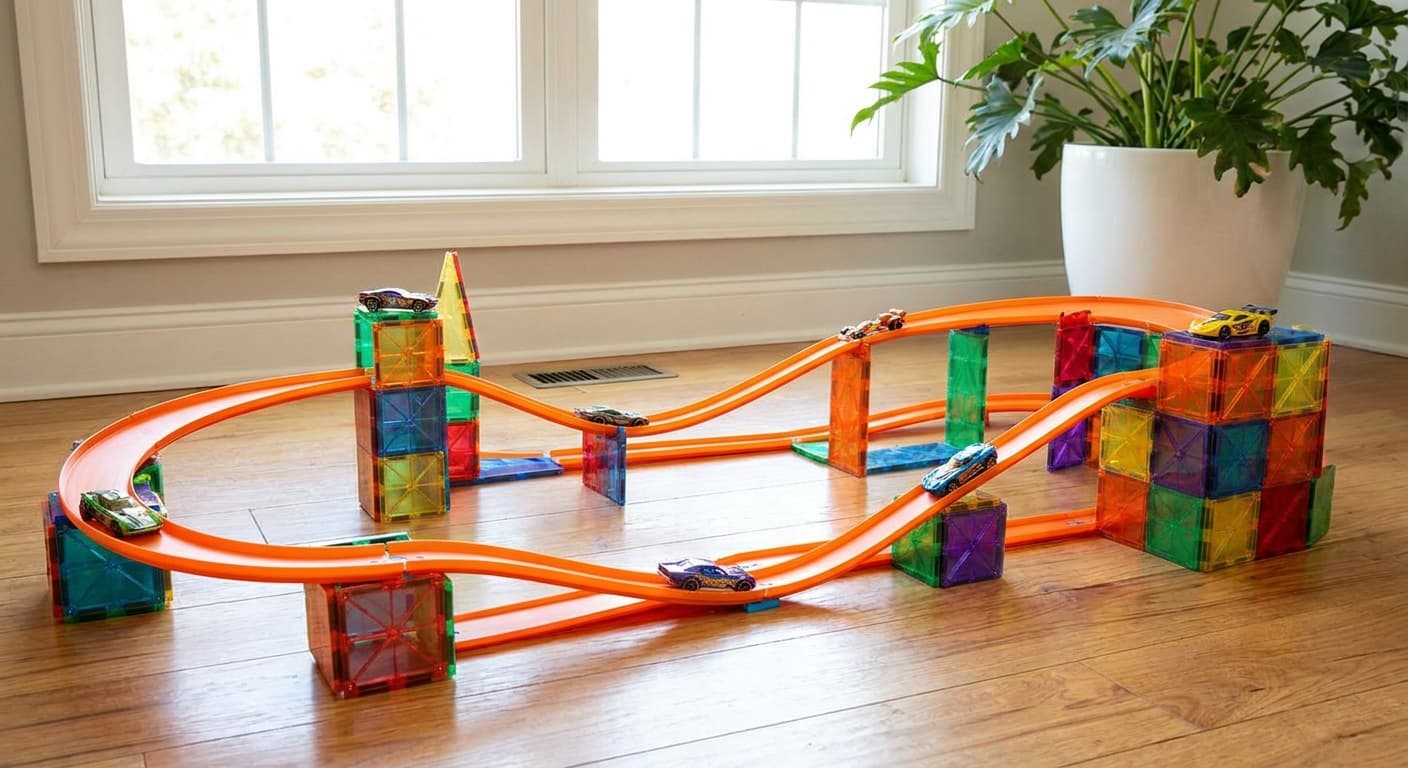 Magnetic race track toy